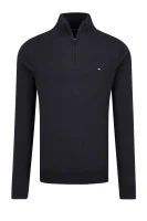 pulover classic cotton zip | regular fit Tommy Hilfiger 	črna	