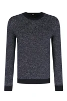 pulover franio | regular fit | z dodatkiem lnu BOSS BLACK 	črna	