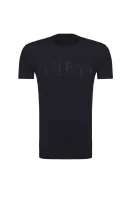 t-shirt spliced logo GUESS 	temno modra	