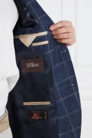 Lanena suknjič | Regular Fit | z dodatkom svile Oscar Jacobson 	temno modra	
