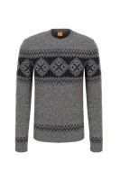 wełniany pulover kionas BOSS ORANGE 	siva	
