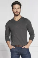 pulover core | regular fit | z dodatkom svile Tommy Hilfiger 	grafitna barva	