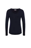 pulover tjw | regular fit | z dodatkom volne Tommy Jeans 	temno modra	