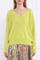 volneni pulover | loose fit | z dodatkom svile RIANI 	barva limete	