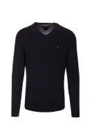pulover plaited ctn silk v-nk Tommy Hilfiger 	črna	