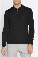 volneni pulover ruben poloshirt l-s | slim fit Oscar Jacobson 	črna	