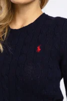 Wełniany pulover JULIANNA | Regular Fit | z dodatkiem kaszmiru POLO RALPH LAUREN 	temno modra	