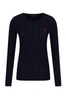Wełniany pulover JULIANNA | Regular Fit | z dodatkiem kaszmiru POLO RALPH LAUREN 	temno modra	