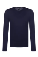 pulover kwasiros | slim fit | z dodatkom kašmirja BOSS ORANGE 	temno modra	