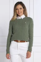 Volneni pulover | Regular Fit | z dodatkom kašmirja POLO RALPH LAUREN 	olivna	