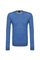 lniany pulover kwasirol BOSS ORANGE 	modra	