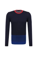 wełniany pulover nartelli BOSS BLACK 	temno modra	