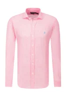 lniana majica | slim fit POLO RALPH LAUREN 	roza	