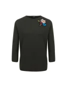 wełniany pulover corsivo MAX&Co. 	kaki barva	