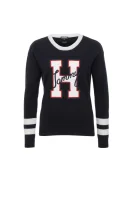 pulover gigi hadid logo  c-nk Tommy Hilfiger 	temno modra	