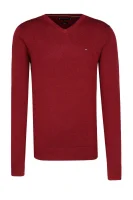 pulover | regular fit | z dodatkom svile Tommy Hilfiger 	bordo	