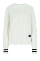 pulover | regular fit | z dodatkom volne Calvin Klein 	smetanasta	