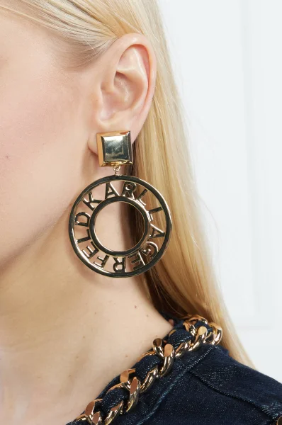 Uhani k/circle logo archive earrings Karl Lagerfeld 	zlata	