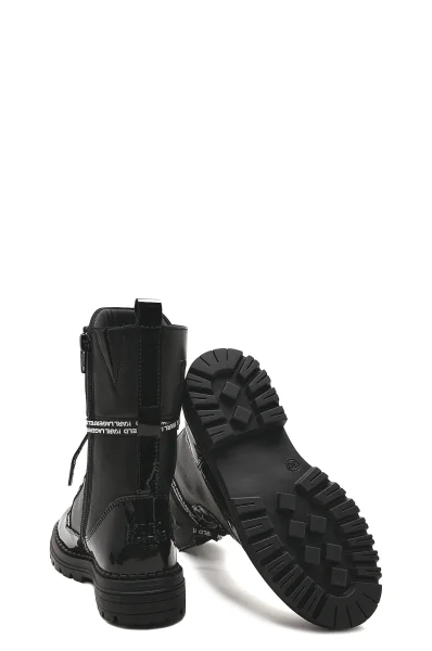 Usnjeni škornji Karl Lagerfeld Kids 	črna	