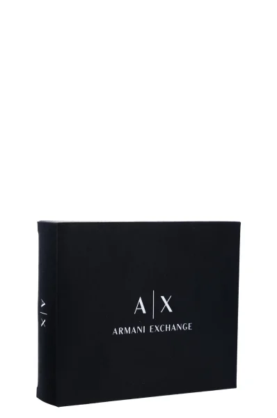 usnjeno krilo denarnica bifold Armani Exchange 	črna	