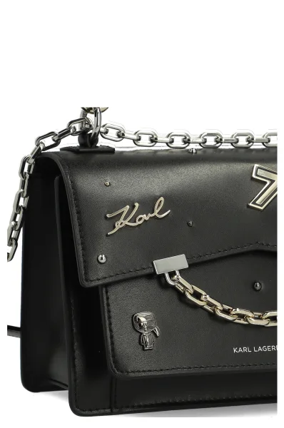 Usnjena naramna torba Karl Seven Pins Karl Lagerfeld 	črna	