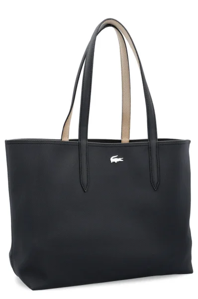 dvostranska nakupovalna torba + torbica Lacoste 	črna	