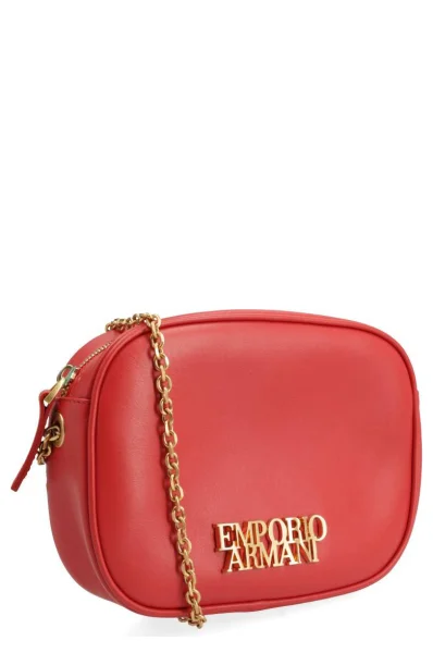 skórzana naramna torba Emporio Armani 	rdeča	