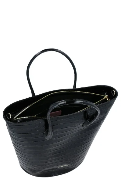 Usnjena nakupovalna torba Diana Croco Coccinelle 	črna	