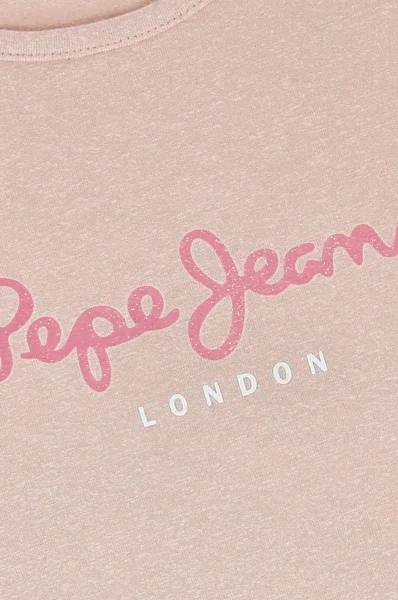 Majica HANA GLITTER | Regular Fit Pepe Jeans London 	prašno roza	