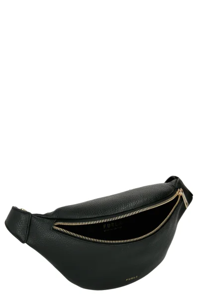 Usnjena torbica za okoli pasu NET Furla 	črna	