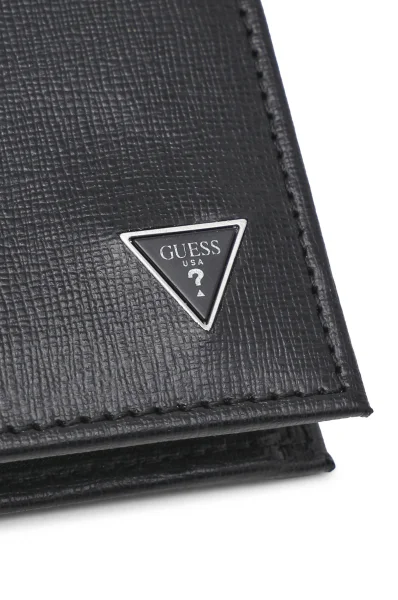 Usnjeno krilo denarnica Guess 	črna	