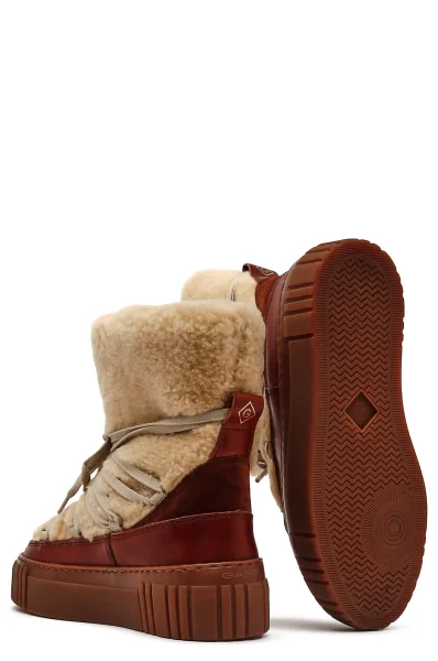 Usnjeni zimski čevlji Snowmont | z dodatkom volne Gant 	camel	