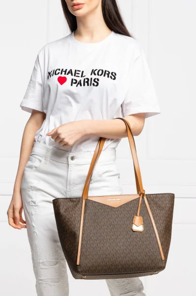 nakupovalna torba whitney large logo Michael Kors 	rjava	