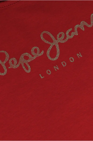 Majica HANA GLITTER | Regular Fit Pepe Jeans London 	rdeča	