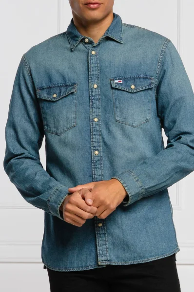 srajca tjm western | regular fit | denim Tommy Jeans 	modra	