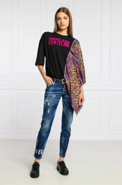 majica | oversize fit Versace Jeans Couture 	črna	