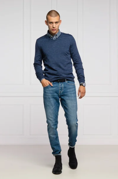 volneni pulover melba p | slim fit BOSS BLACK 	modra	