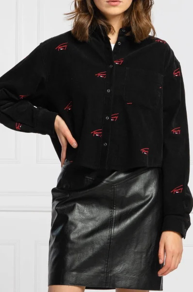 srajca | cropped fit Tommy Jeans 	črna	