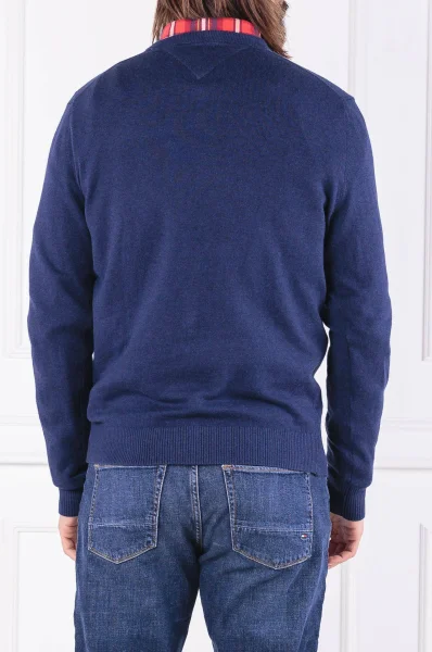 pulover pima | regular fit | z dodatkom kašmirja Tommy Hilfiger 	temno modra	