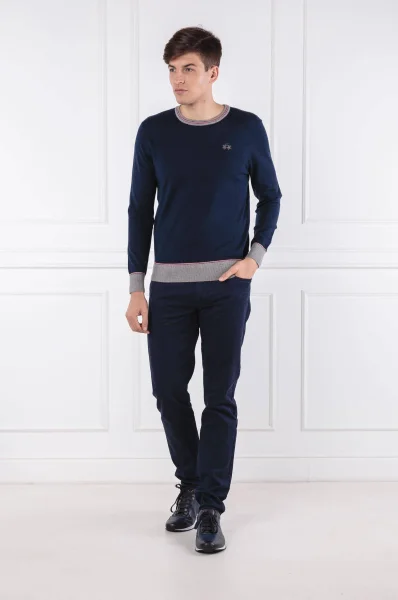 pulover gord | regular fit | z dodatkom volne La Martina 	temno modra	