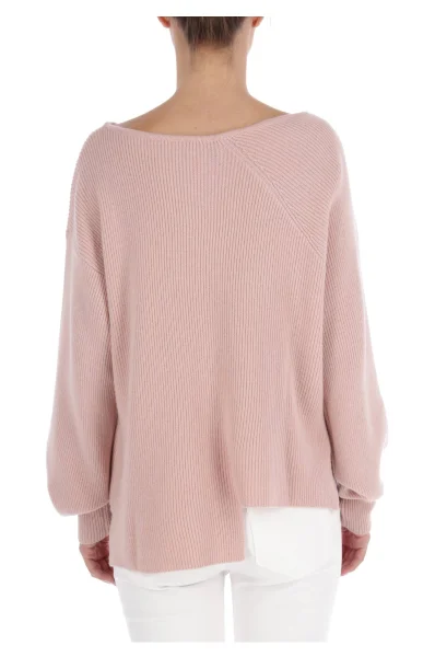 wełniany pulover calendula | loose fit | z dodatkom kašmirja Pinko 	prašno roza	