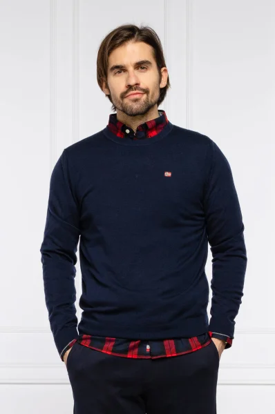 Volneni pulover DAMAVAND | Regular Fit Napapijri 	temno modra	