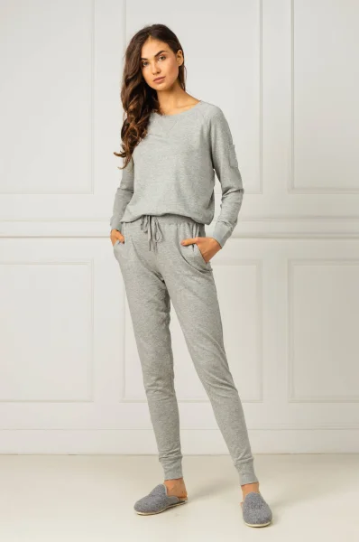 hlače od piżamy essentials | regular fit LAUREN RALPH LAUREN 	siva	