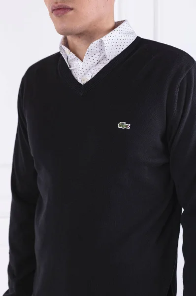 pulover | regular fit Lacoste 	črna	
