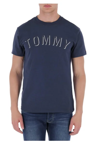 majica | regular fit Tommy Jeans 	temno modra	