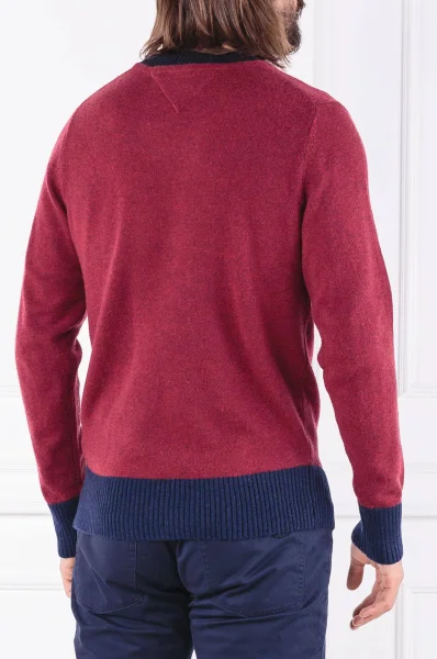volneni pulover color tipped | regular fit Tommy Hilfiger 	bordo	