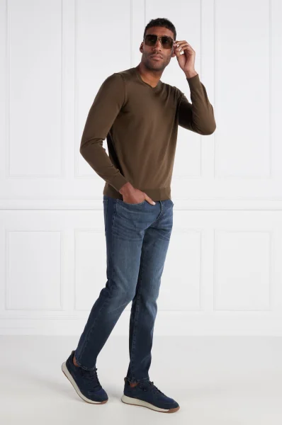 volneni pulover baram-l | regular fit BOSS BLACK 	kaki barva	