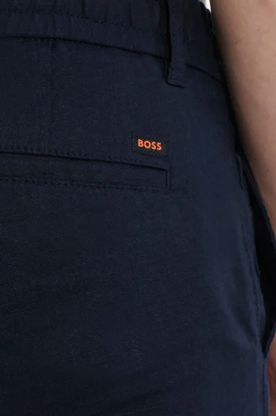 Laneni kratke hlače Chino | Tapered fit BOSS ORANGE 	temno modra	