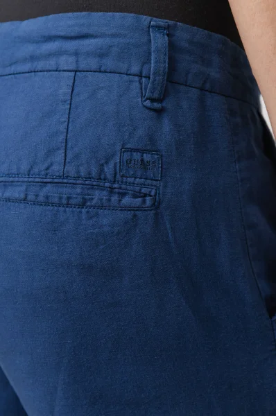 laneni kratke hlače trent | regular fit GUESS 	modra	