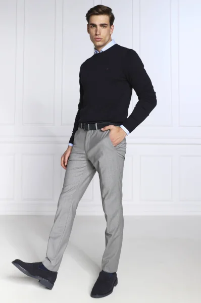 pulover core | regular fit | z dodatkom svile Tommy Hilfiger 	temno modra	